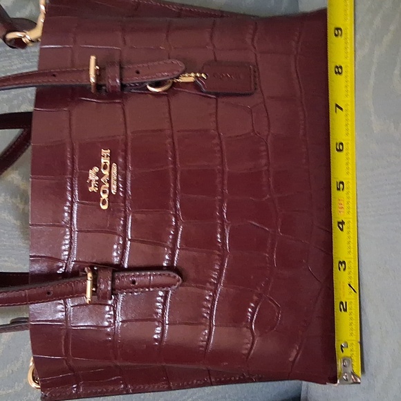 Coach Mollie Bag/Tote Embossed Brown Leather With Crossbody Strap. - Picture 7 of 9